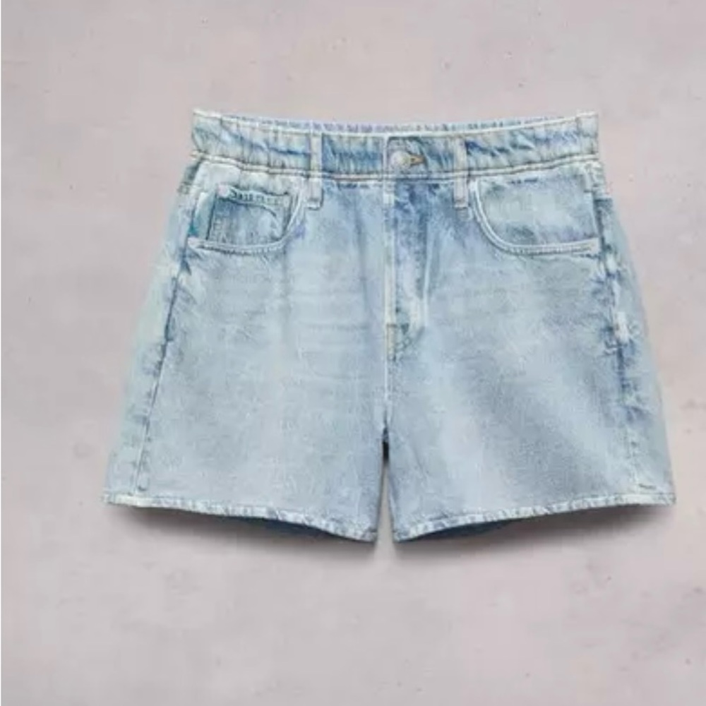 Rag & Bone Blue Jean Shorts Distressed Mid-Thigh Miramar Terry Walking Shorts